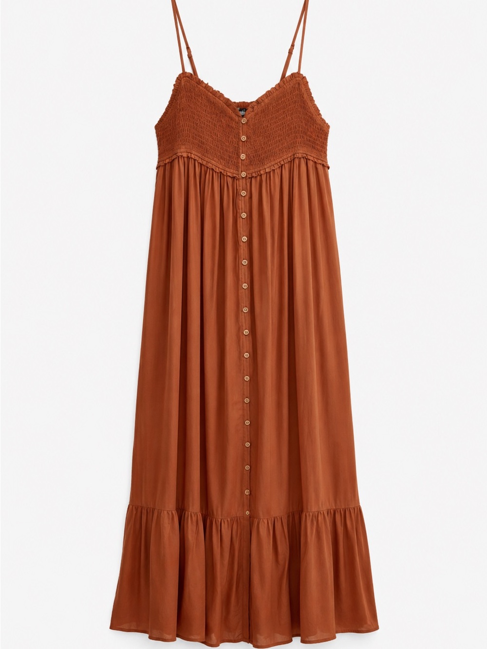 Wishlist Burnt Orange Button-Front Maxi Dress